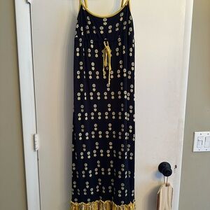 Juicy Couture navy, yellow maxi dress, size  P , EUC